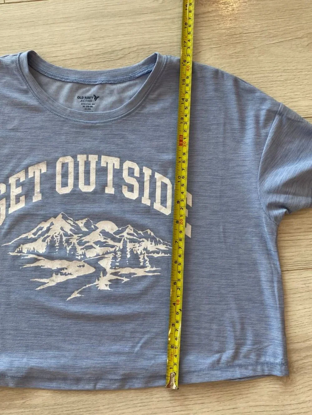 Old Navy Girls Breathe ON Get Outside Graphic Cropped Tee Periwinkle Blue XL